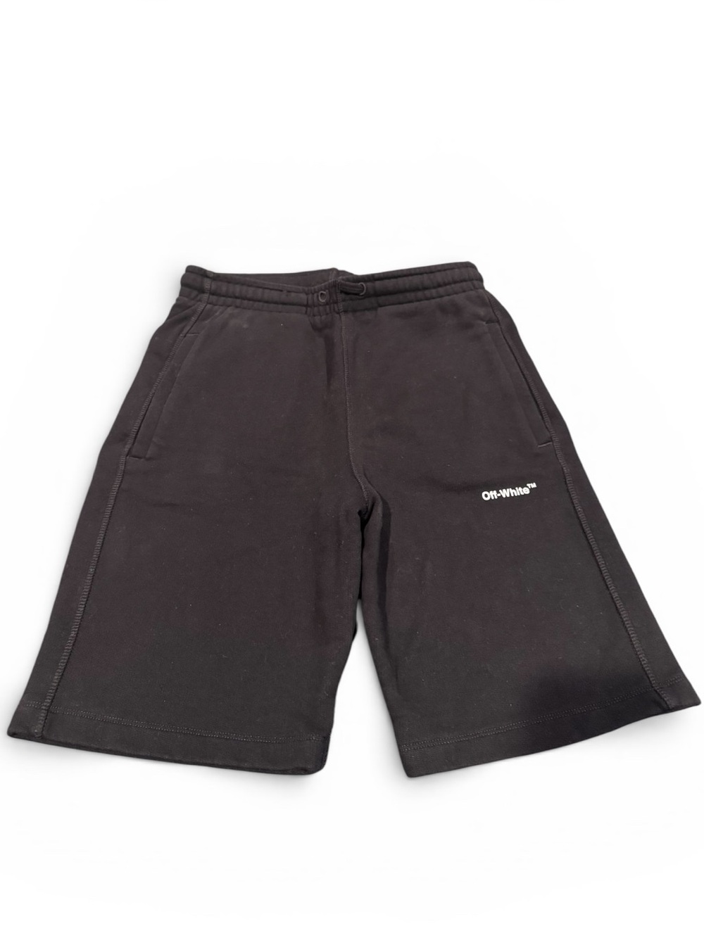 Off-White Kids Black Sweat Shorts Size 12 Designer Cotton Shorts NWOT